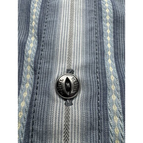 Kuhl Born in the Mountains Men's L Blue Striped Comfort Shirt - Picture 6 of 9